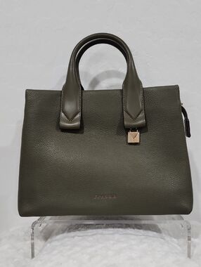NWT Michael Kors Olive Rollins Large Leather Satchel with Gold Hardware